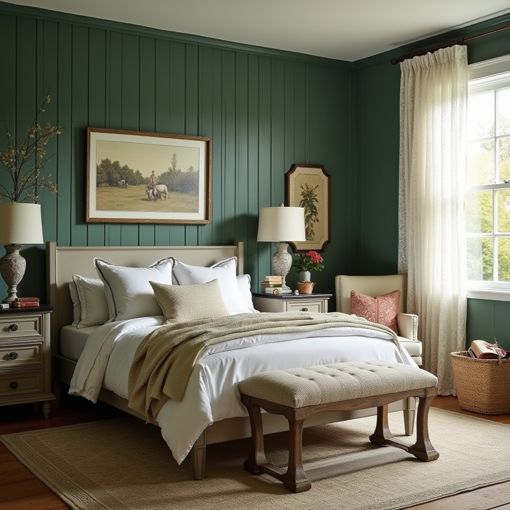 deep green bedroom accent wall 35