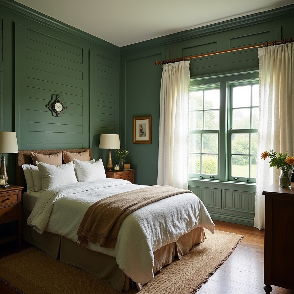deep green bedroom accent wall 36
