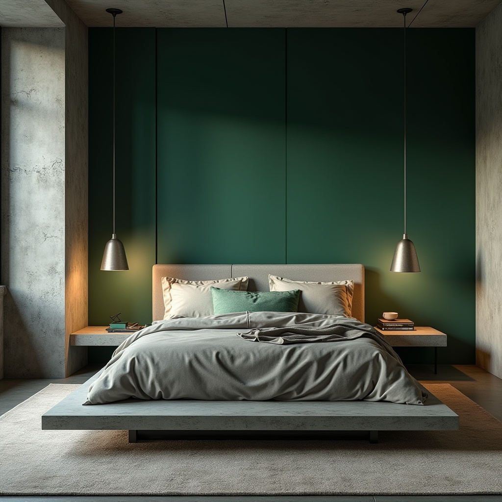 deep green bedroom accent wall 38