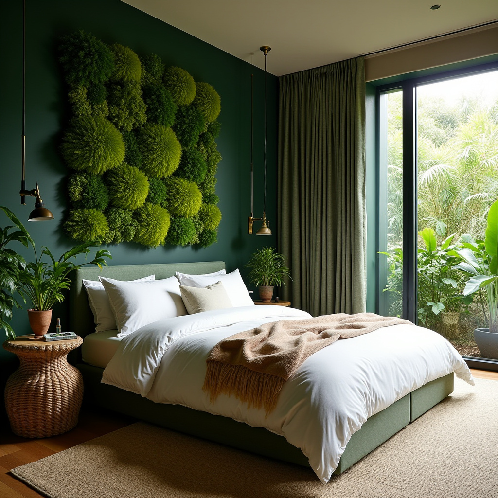 deep green bedroom accent wall 39