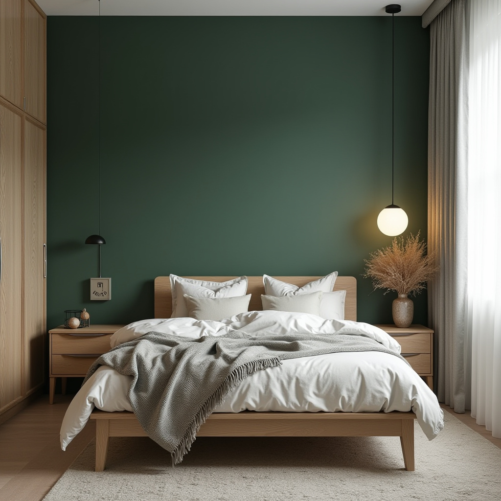 deep green bedroom accent wall 4