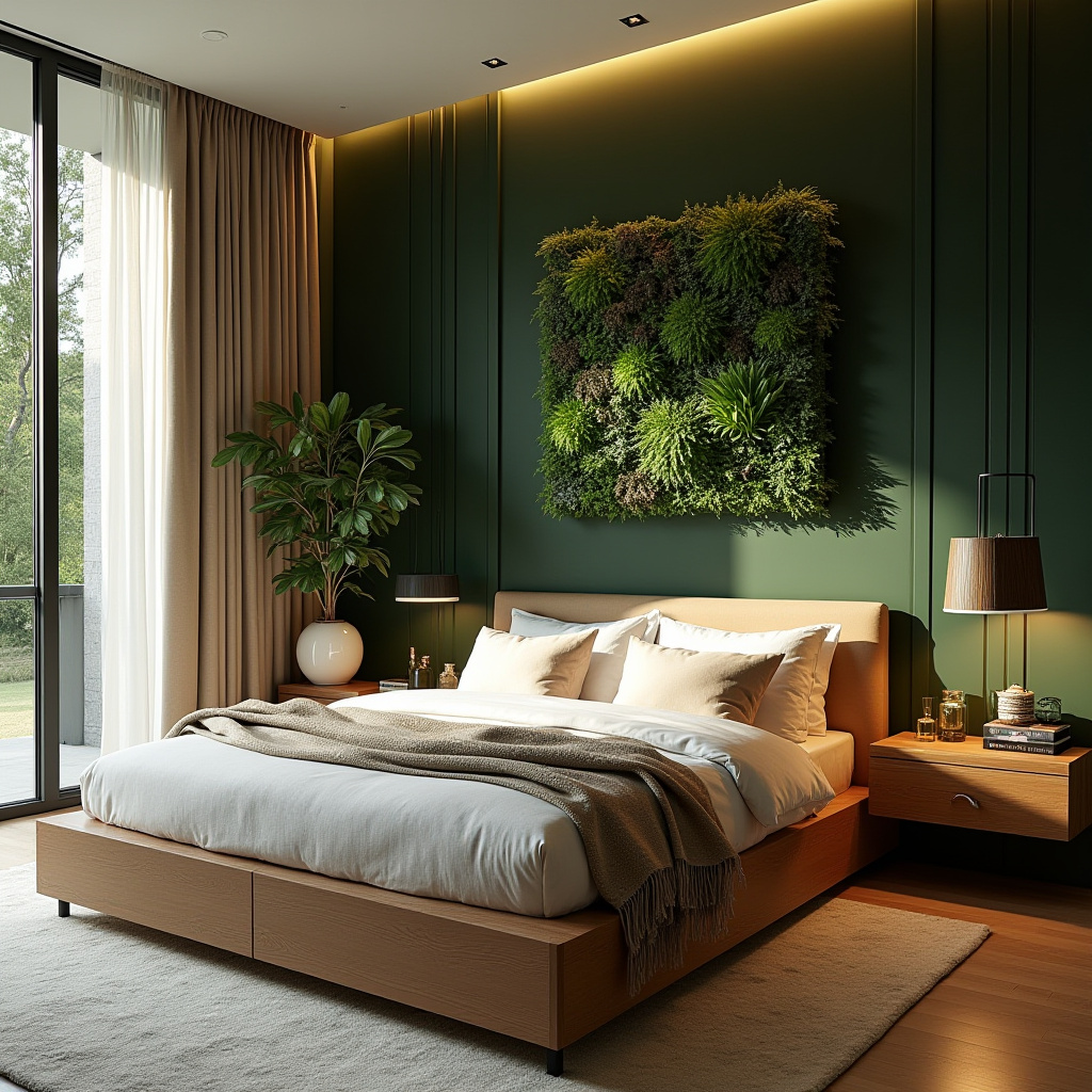 deep green bedroom accent wall 6