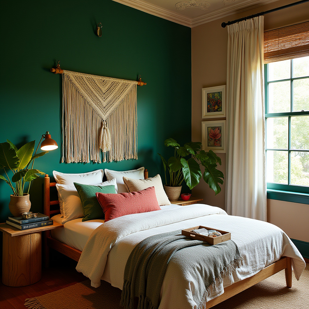 deep green bedroom accent wall 7