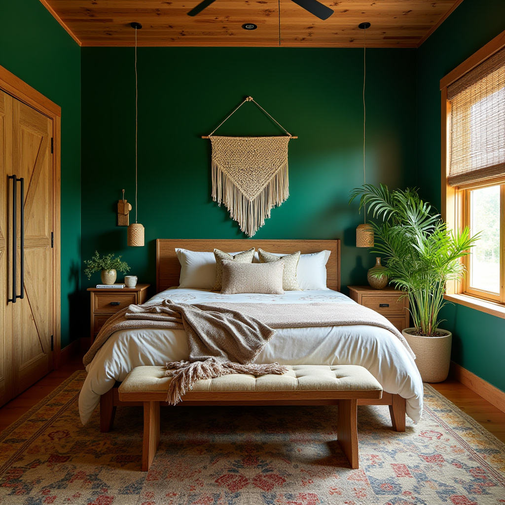 deep green bedroom accent wall 8