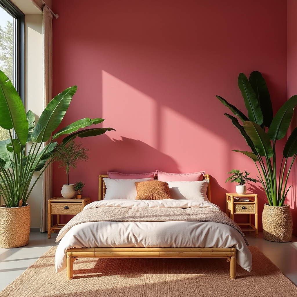 hot pink bedroom accent wall 15