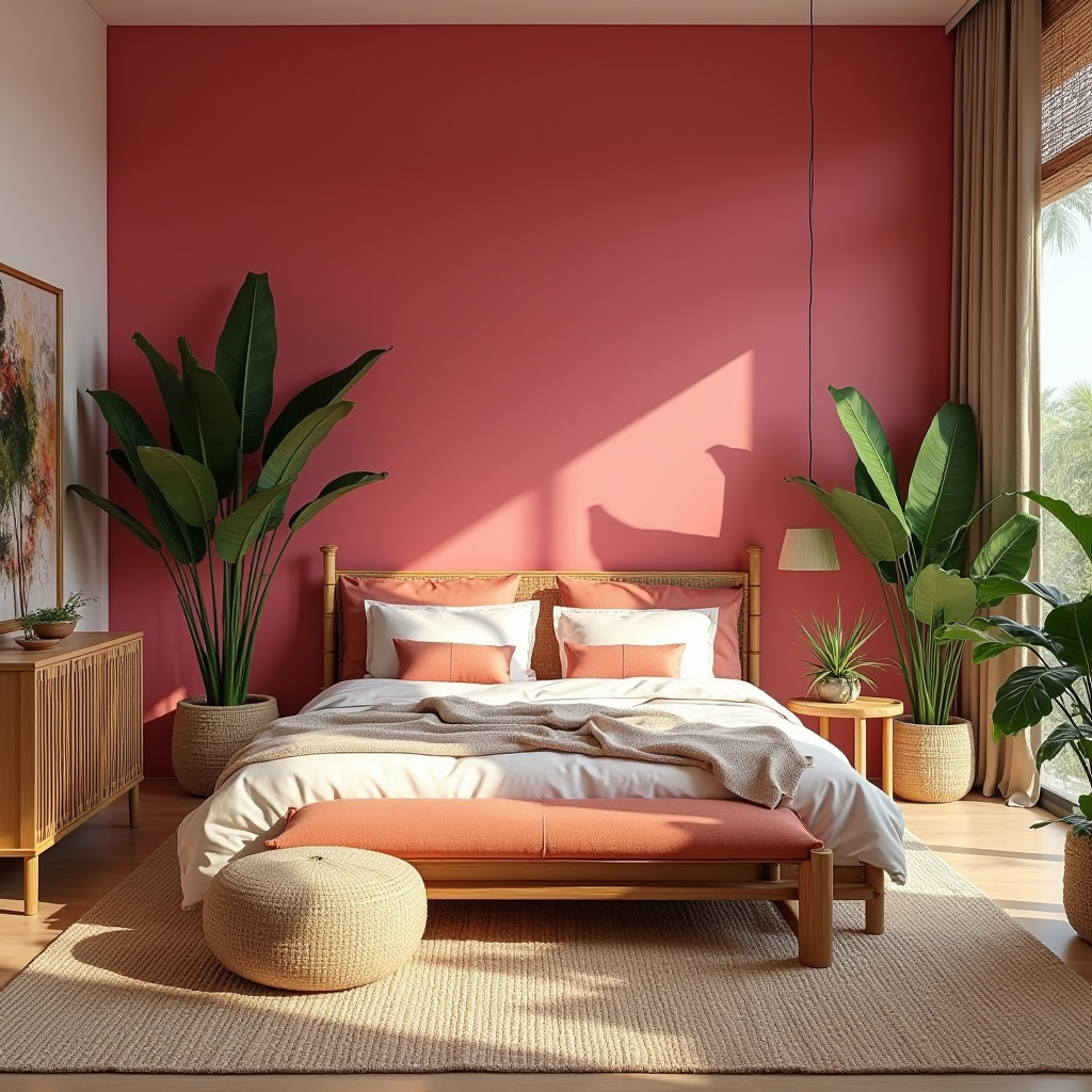 hot pink bedroom accent wall 16