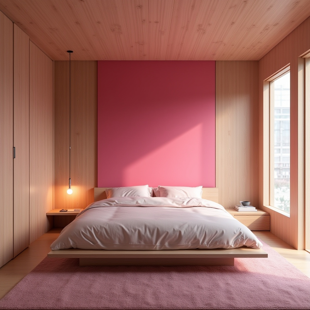 hot pink bedroom accent wall 18