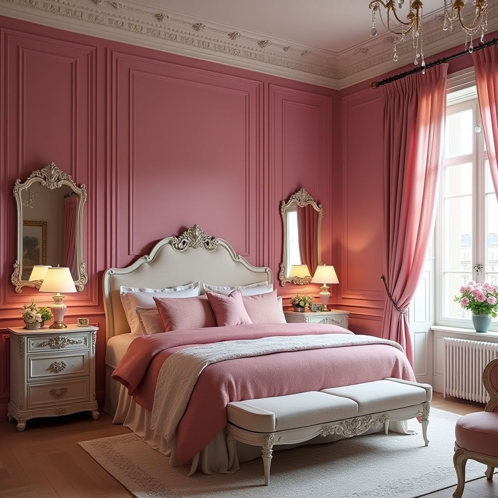 hot pink bedroom accent wall 21