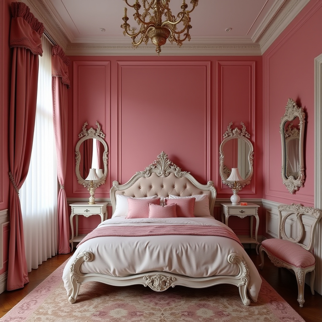 hot pink bedroom accent wall 22