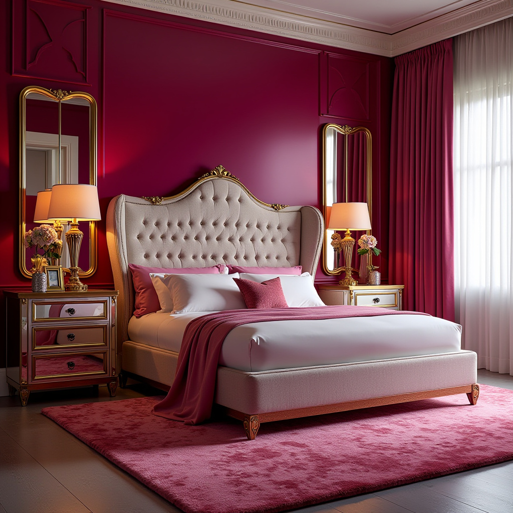 hot pink bedroom accent wall 25