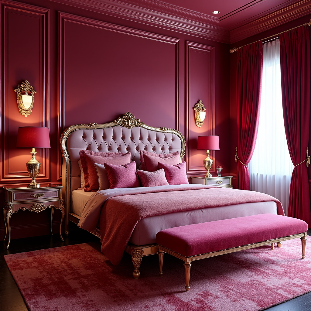 hot pink bedroom accent wall 26
