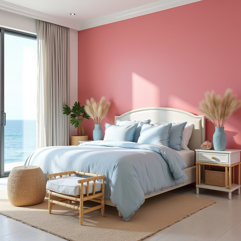 hot pink bedroom accent wall 31
