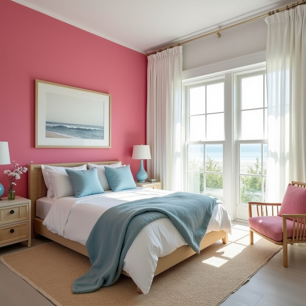 hot pink bedroom accent wall 32