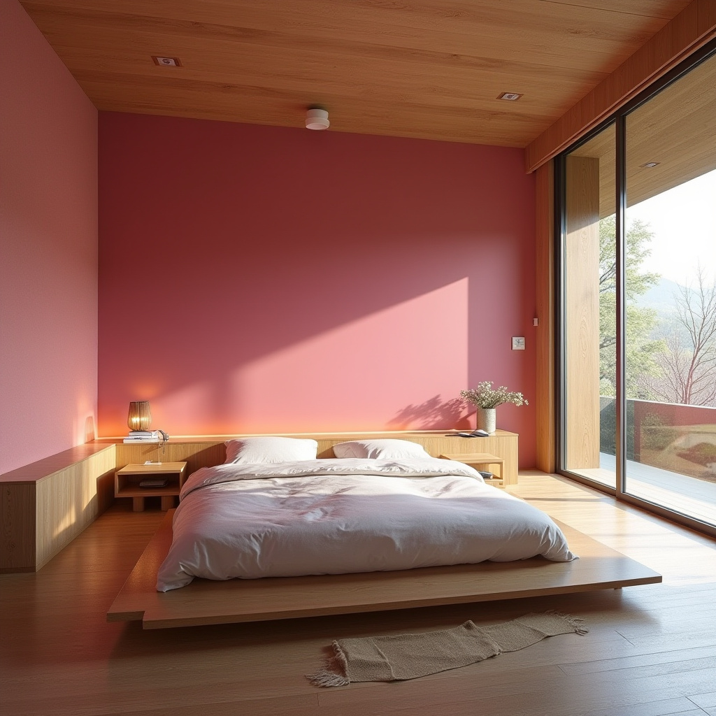 hot pink bedroom accent wall 38