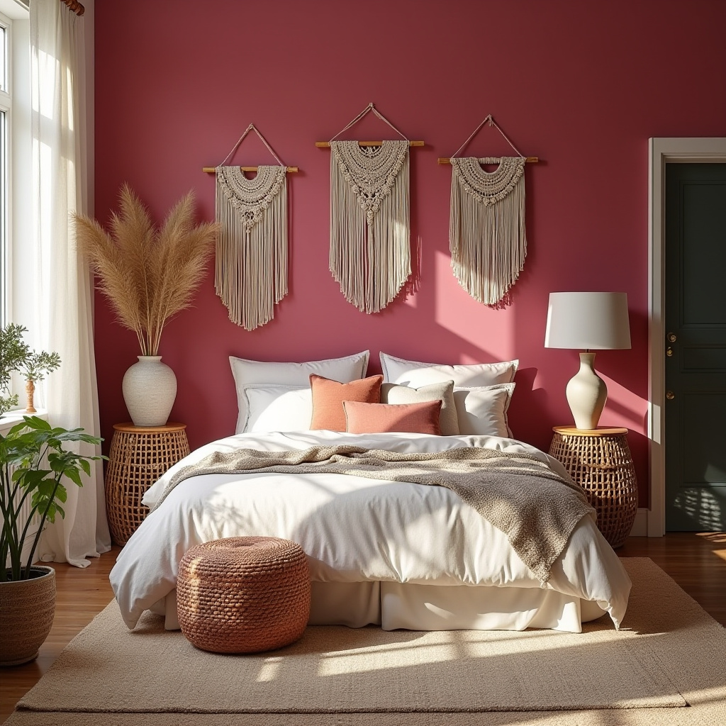 hot pink bedroom accent wall 5