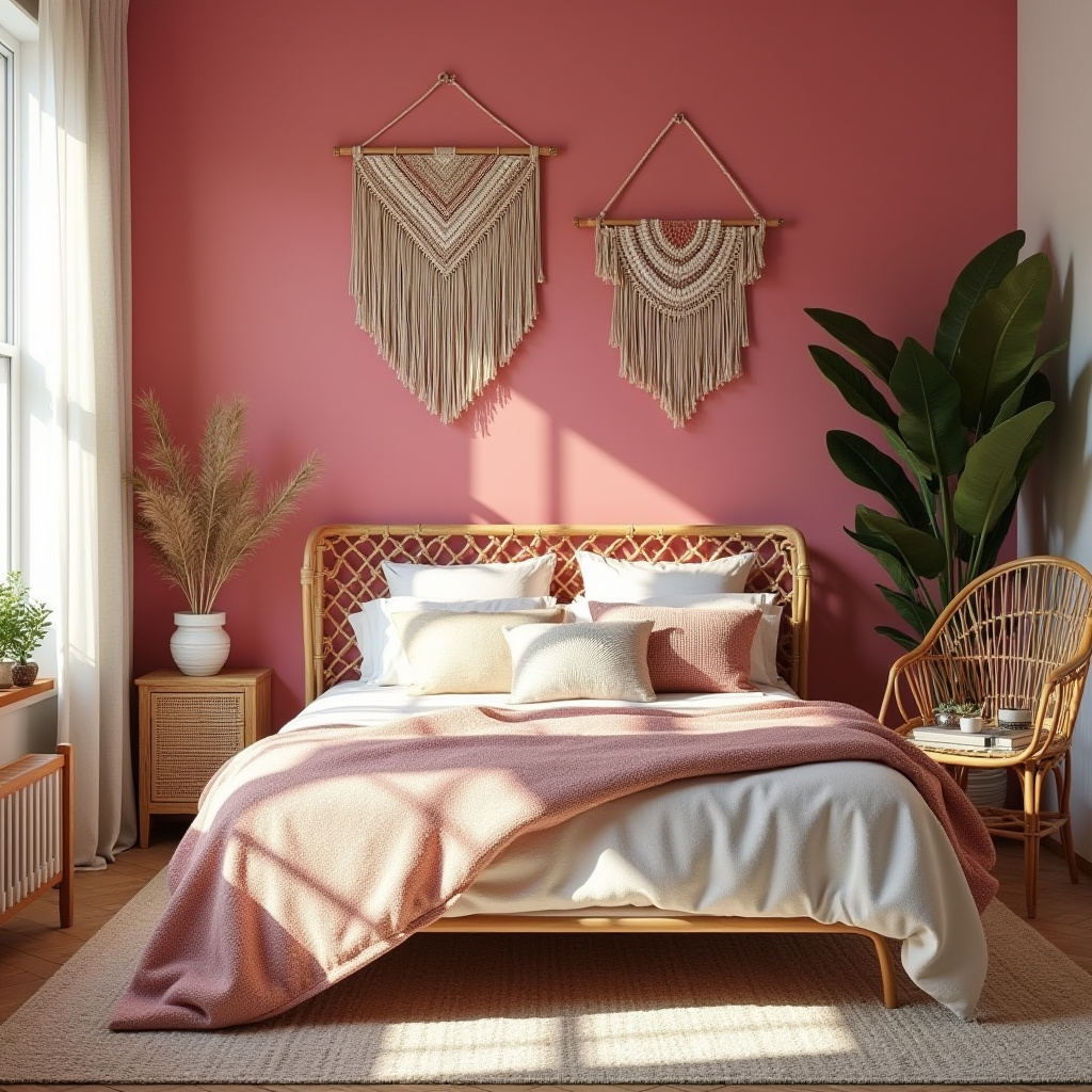 hot pink bedroom accent wall 6