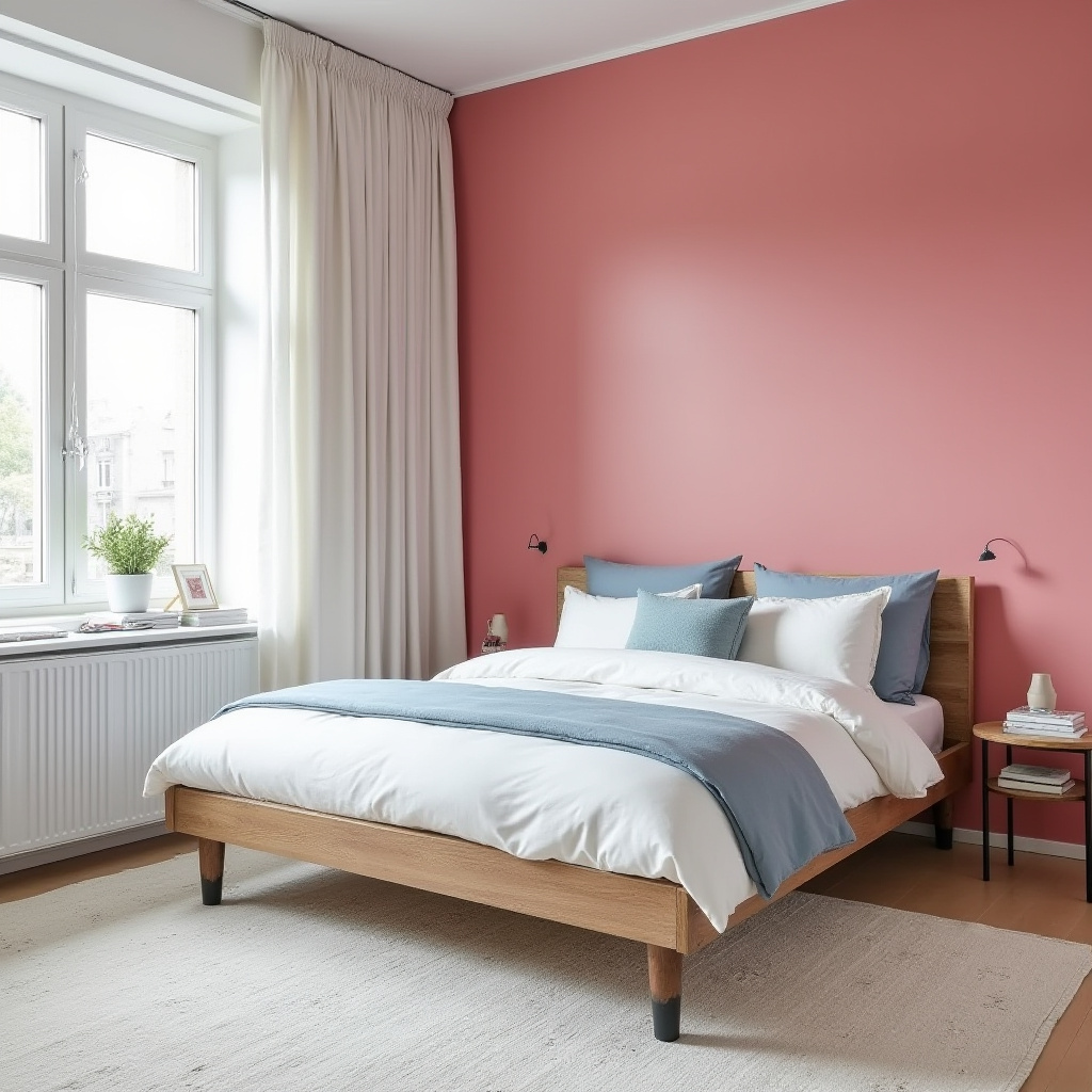 hot pink bedroom accent wall 8