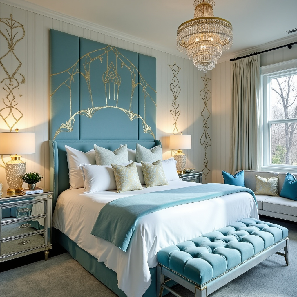 light blue bedroom accent wall 16