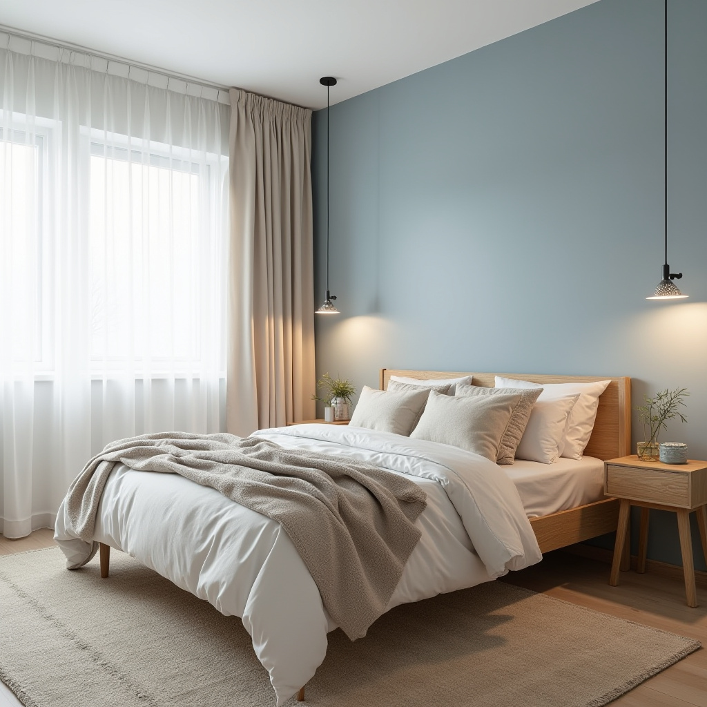 light blue bedroom accent wall 2