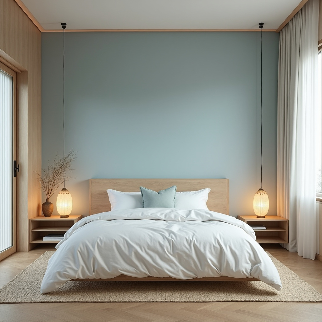 light blue bedroom accent wall 27
