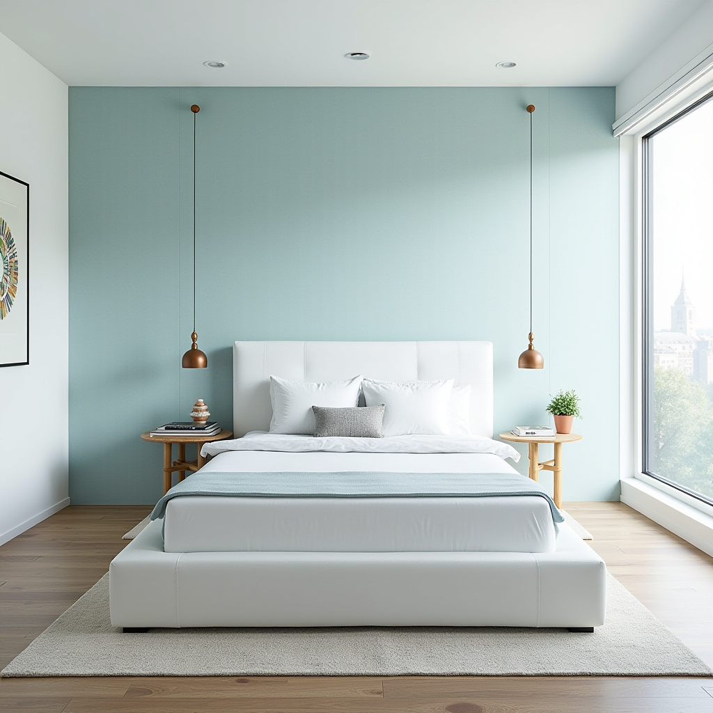 light blue bedroom accent wall 3