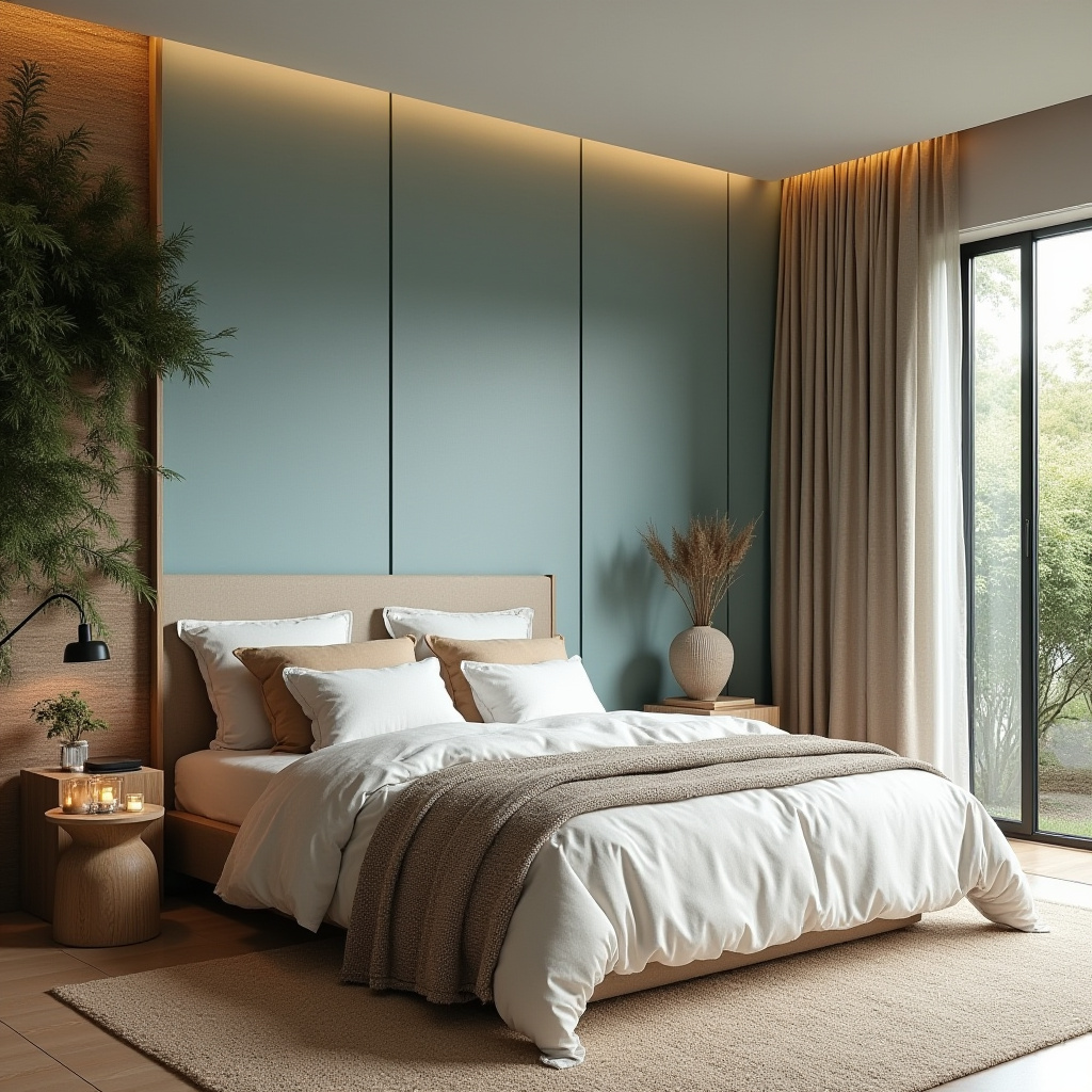 light blue bedroom accent wall 34