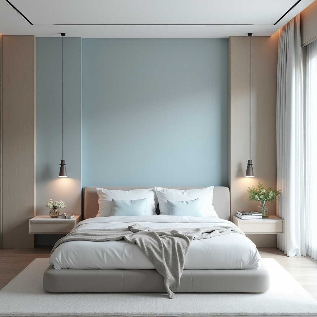 light blue bedroom accent wall 36