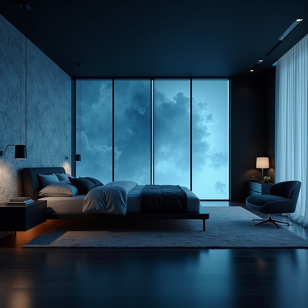 light blue bedroom accent wall 39