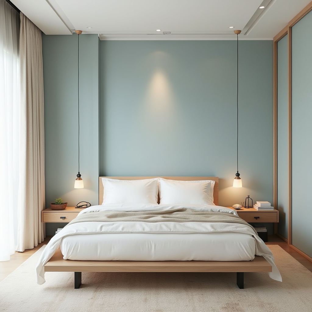 light blue bedroom accent wall 7