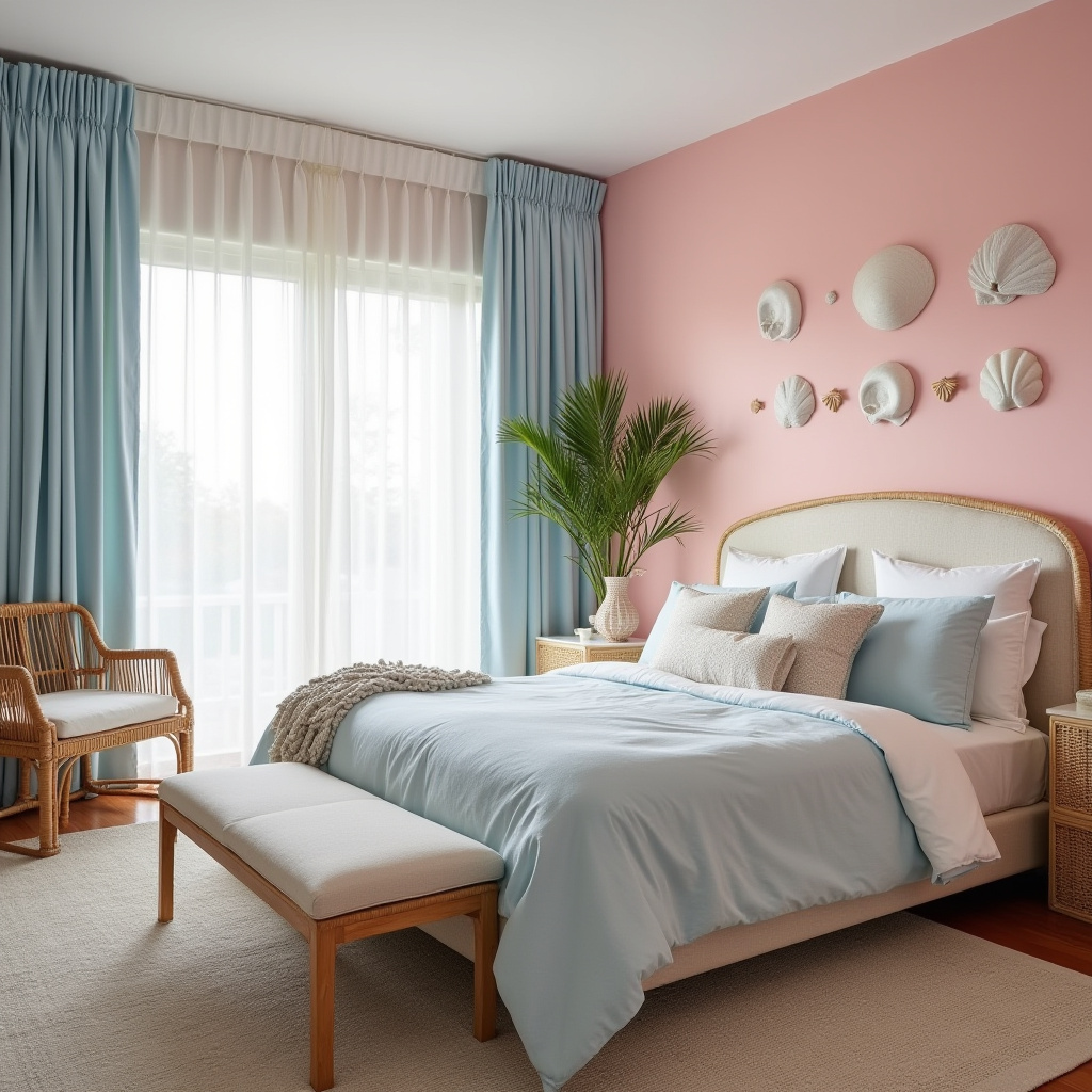 light pink bedroom accent wall 14