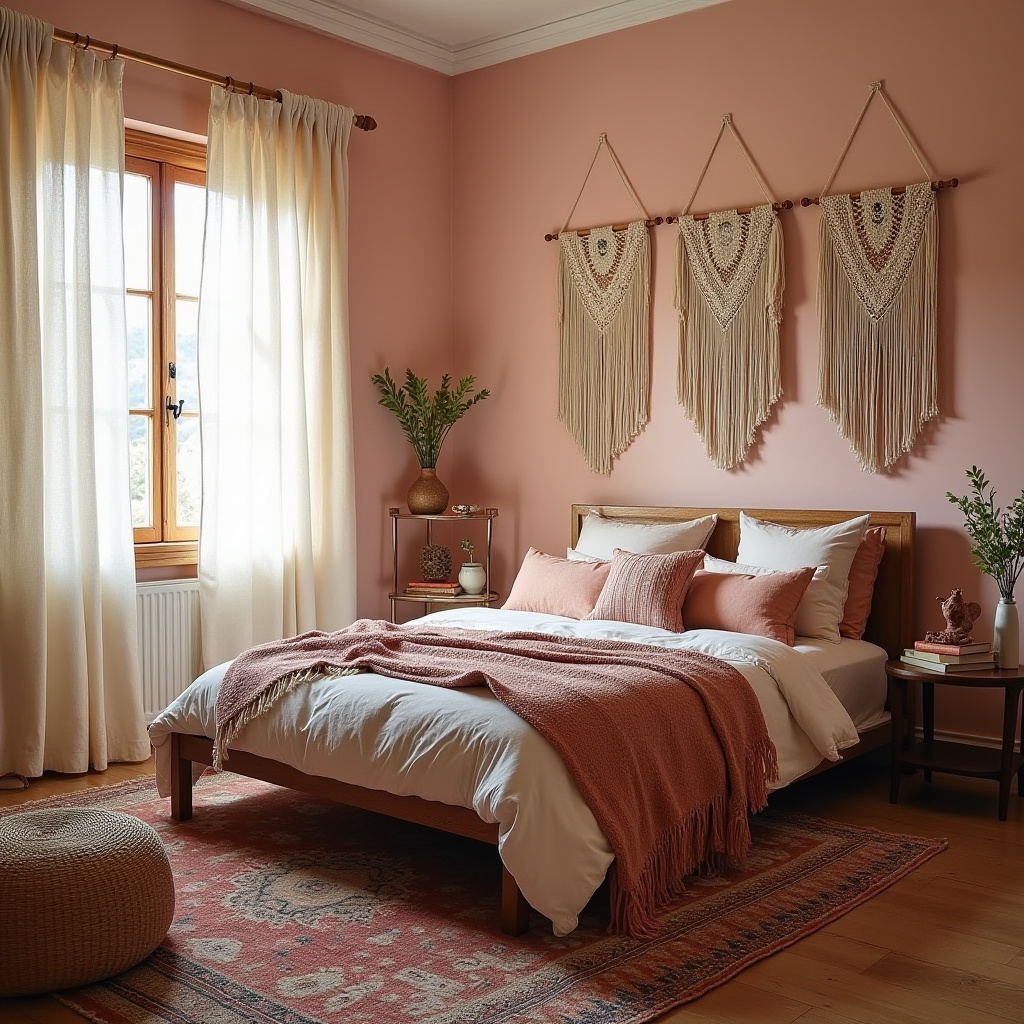 light pink bedroom accent wall 20
