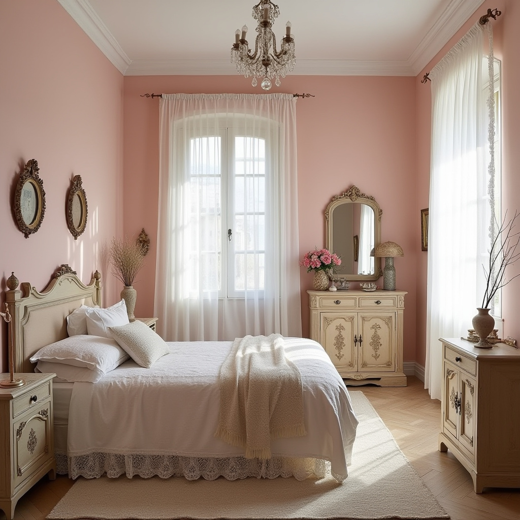 light pink bedroom accent wall 25