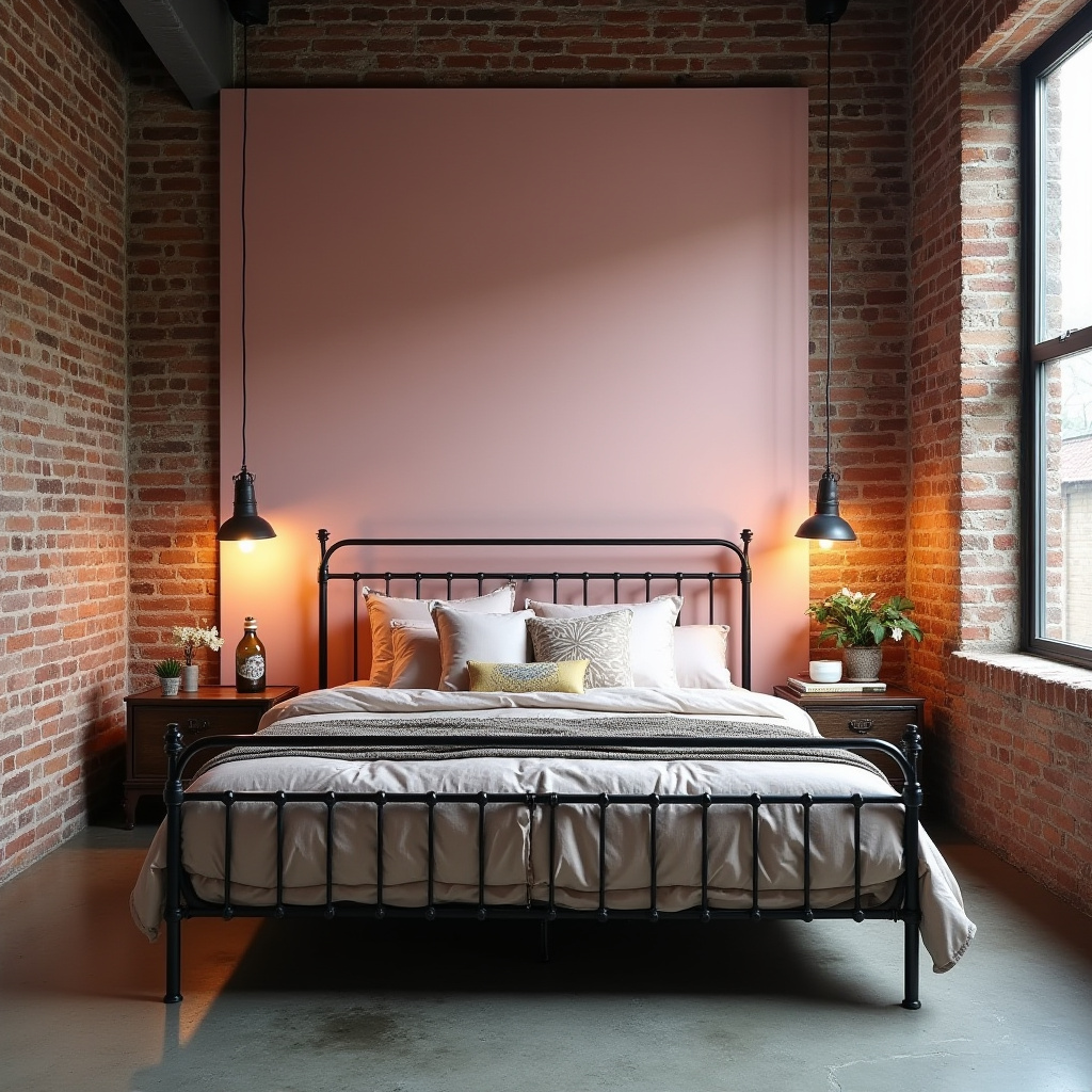 light pink bedroom accent wall 28