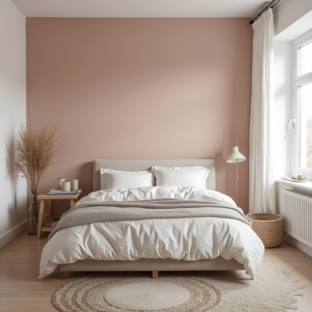 light pink bedroom accent wall 29