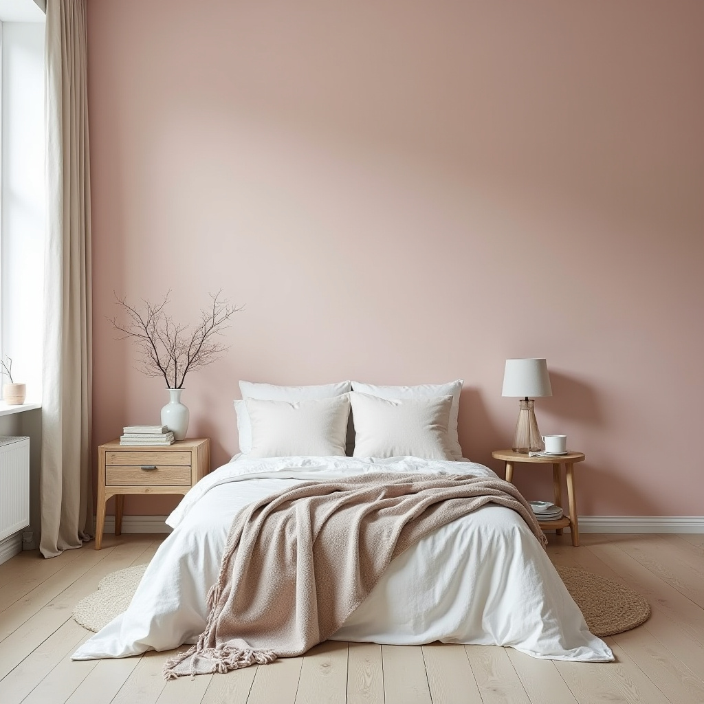 light pink bedroom accent wall 30