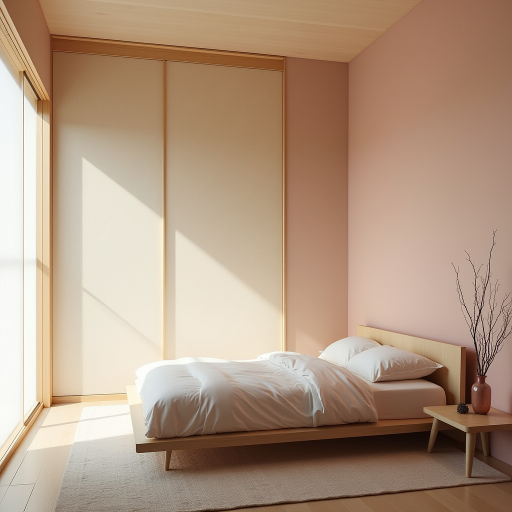 light pink bedroom accent wall 40