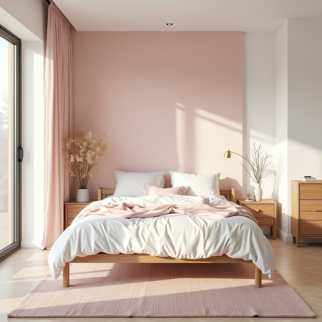 light pink bedroom accent wall 5