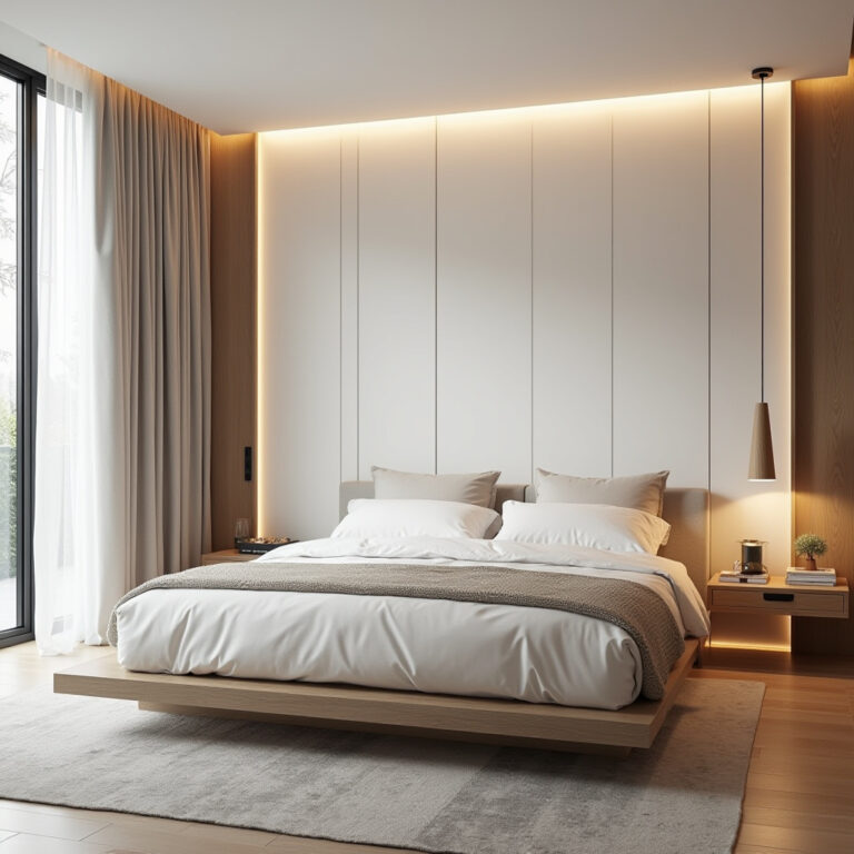 luxury bedroom LED panel design 1