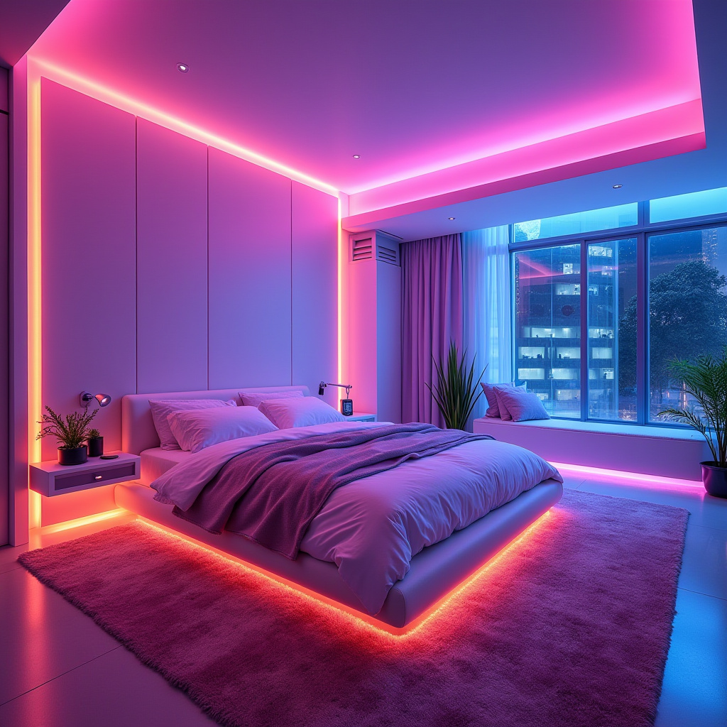 luxury bedroom LED panel design 11