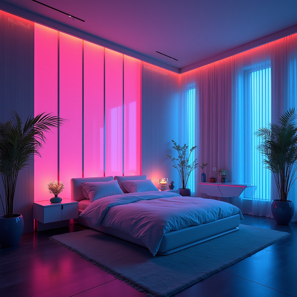 luxury bedroom LED panel design 12