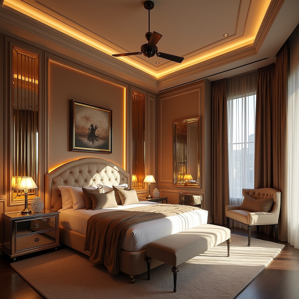 luxury bedroom LED panel design 17