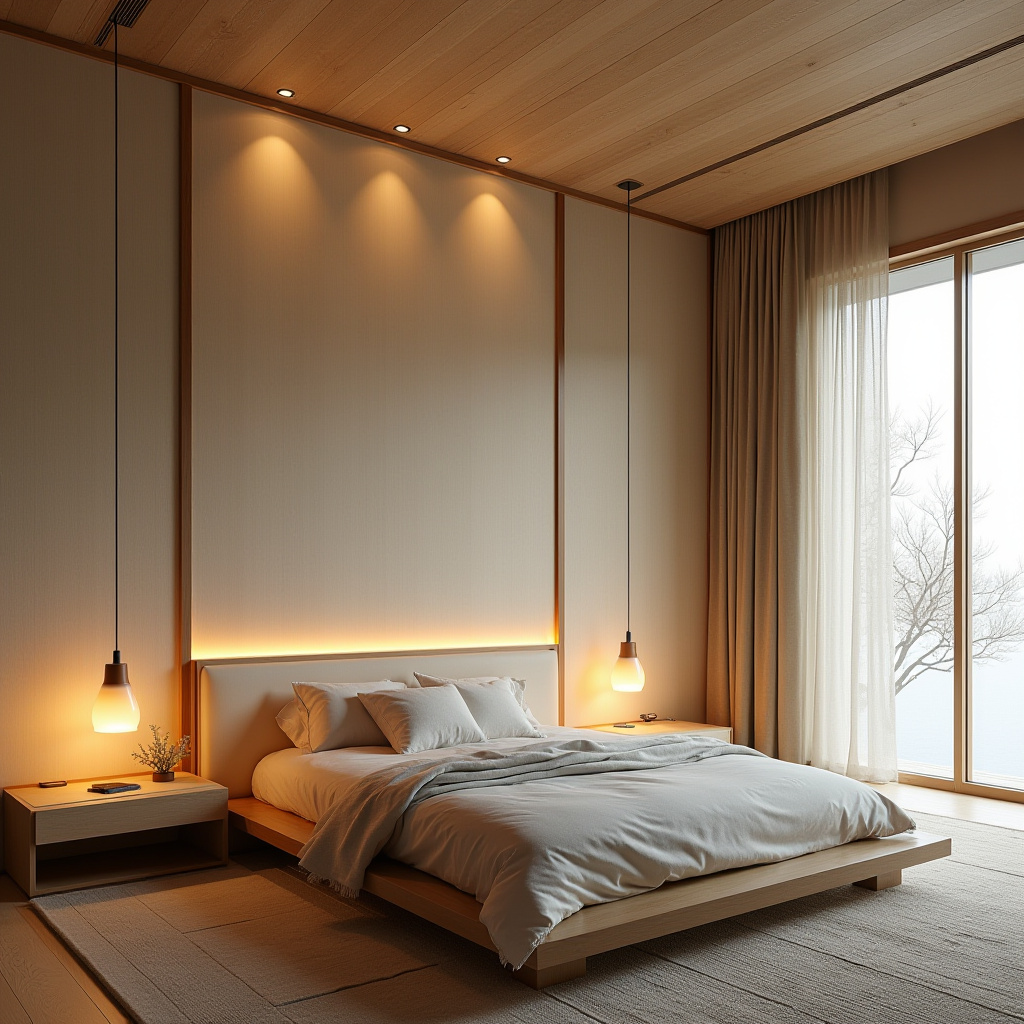 luxury bedroom LED panel design 19