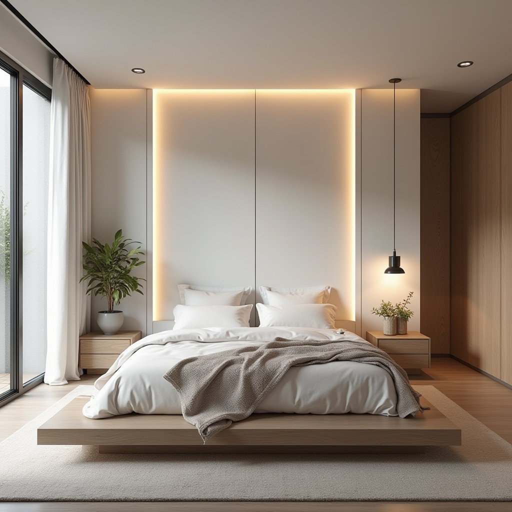 luxury bedroom LED panel design 2