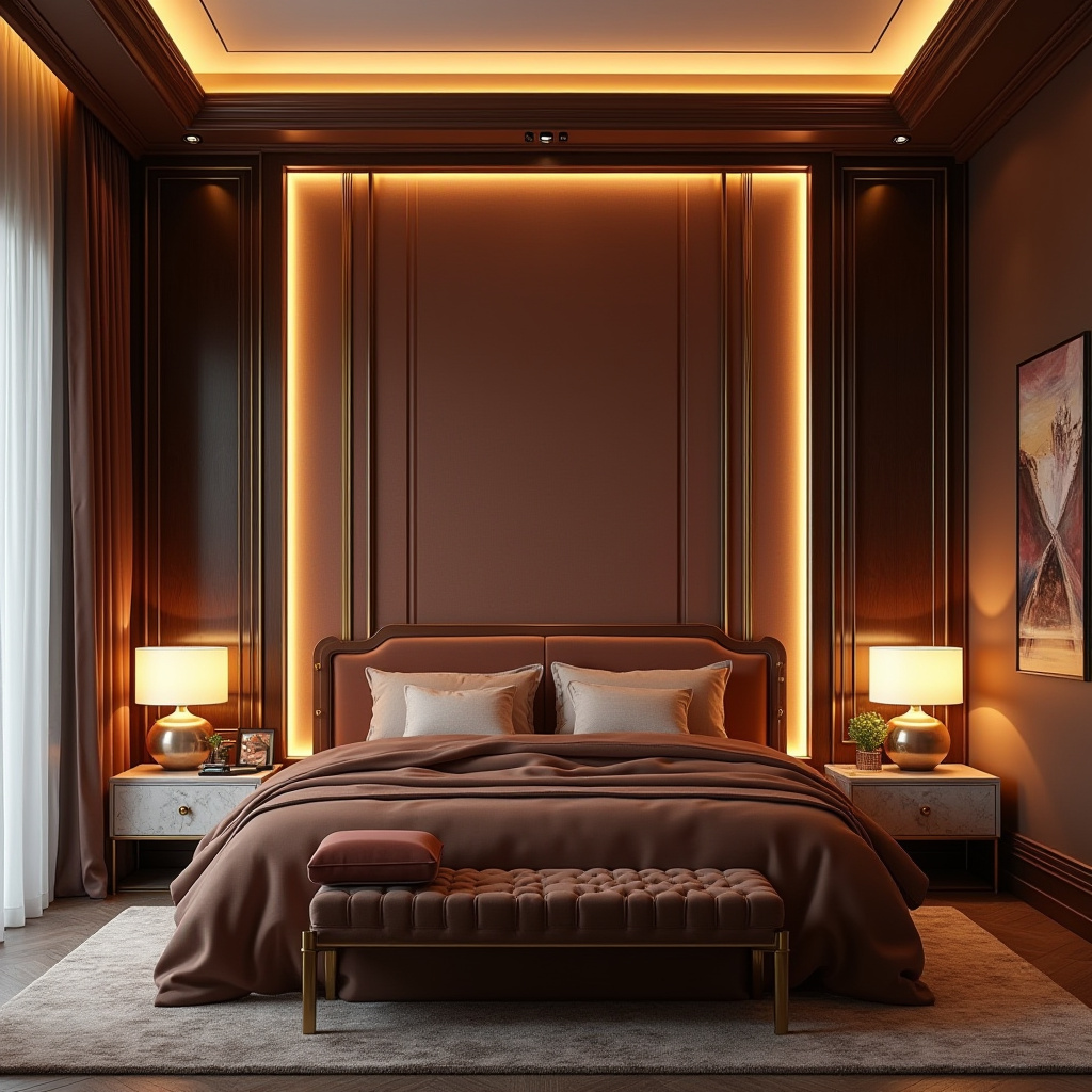 luxury bedroom LED panel design 4