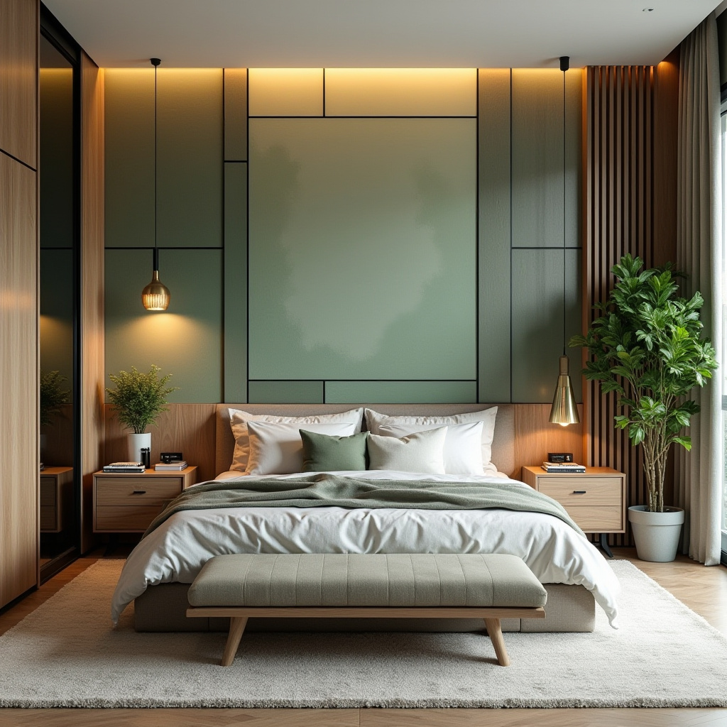 luxury bedroom LED panel design 7