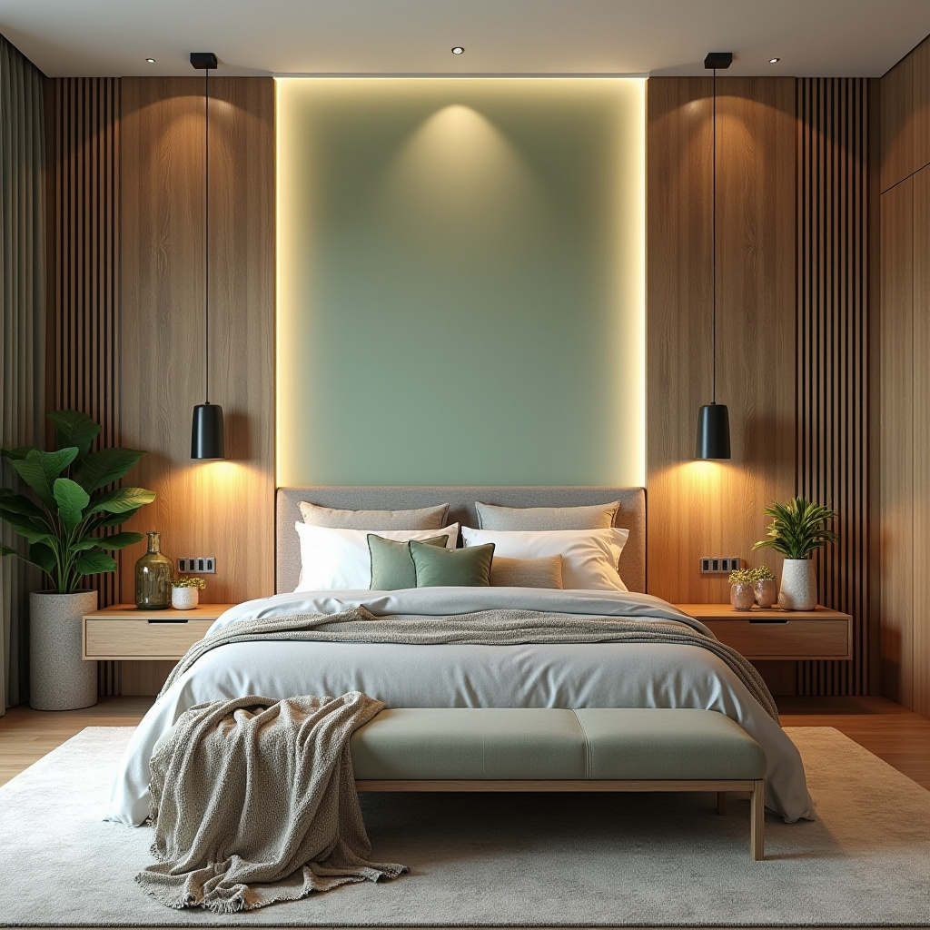 luxury bedroom LED panel design 8