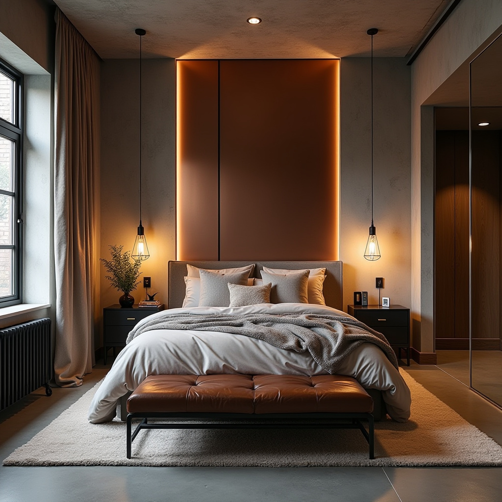 luxury bedroom LED panel design 9