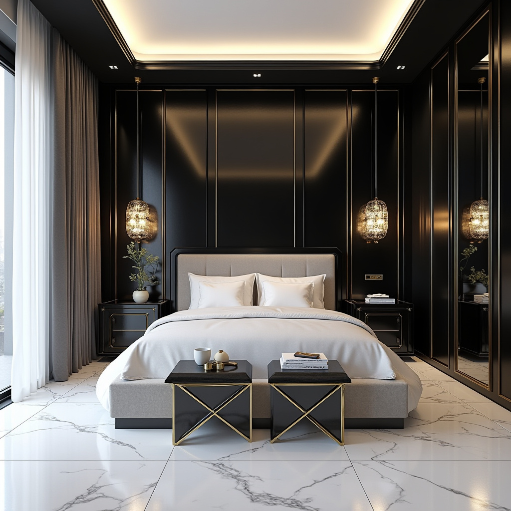 luxury black and white bedroom ideas 23