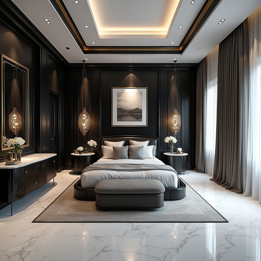 luxury black and white bedroom ideas 39