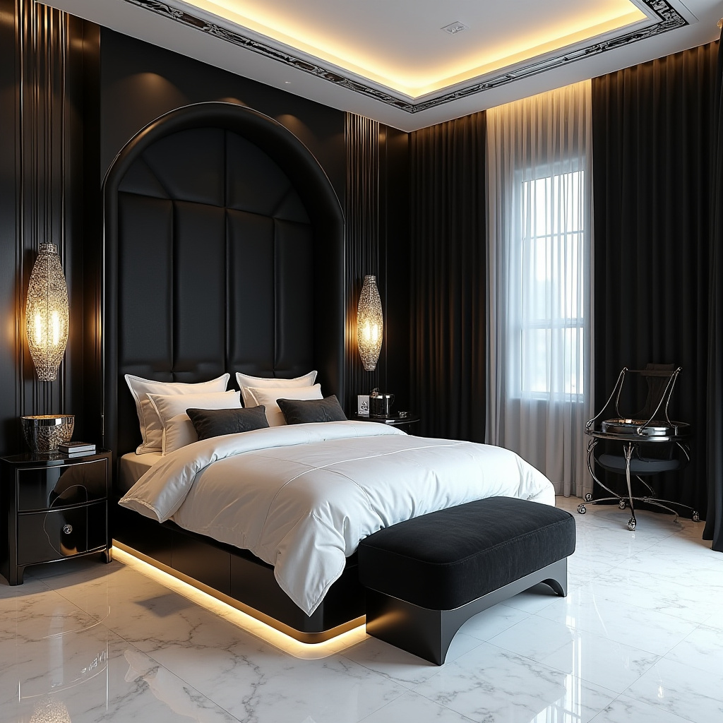 luxury black and white bedroom ideas 40